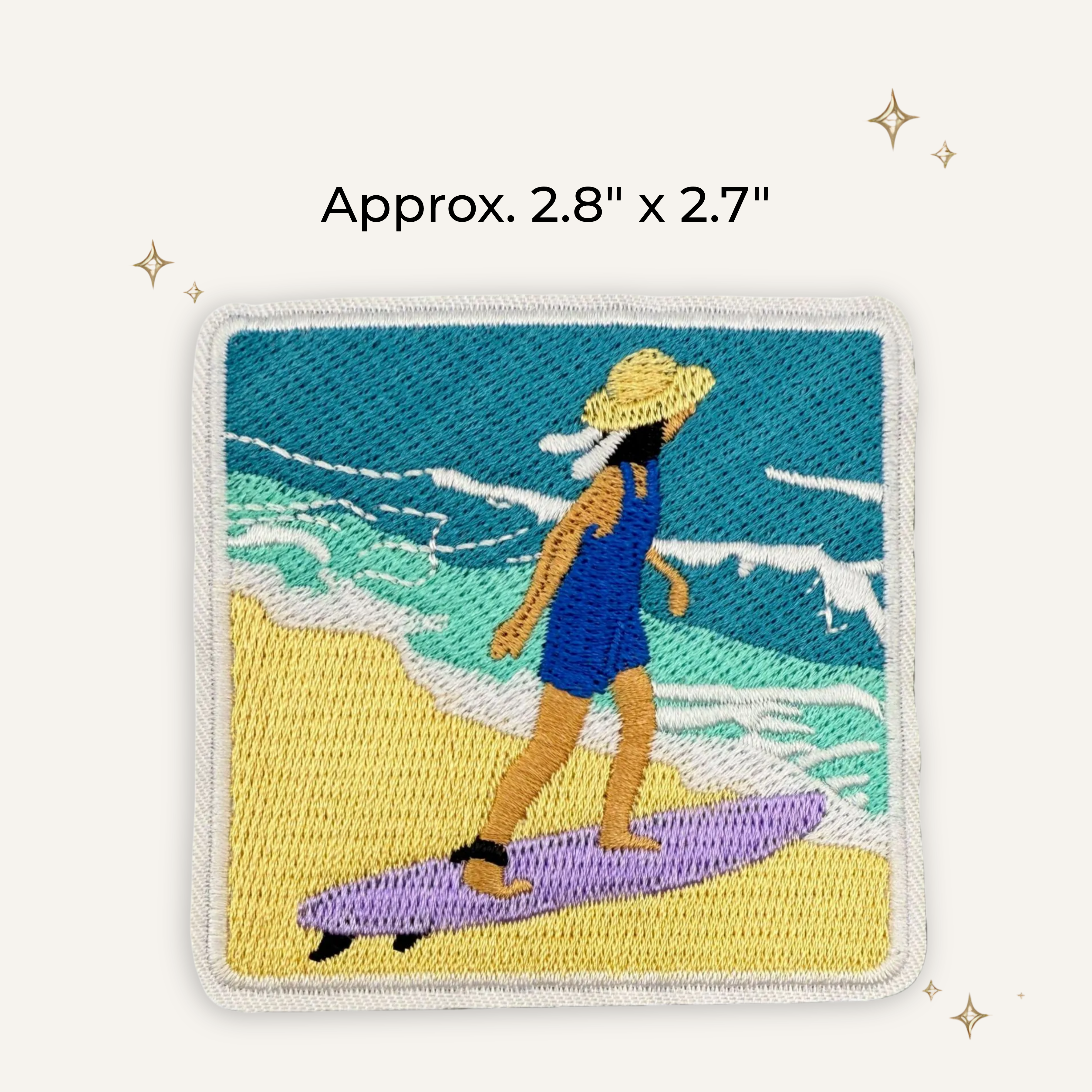 Coastal Country Surf Girl Embroidered Patch