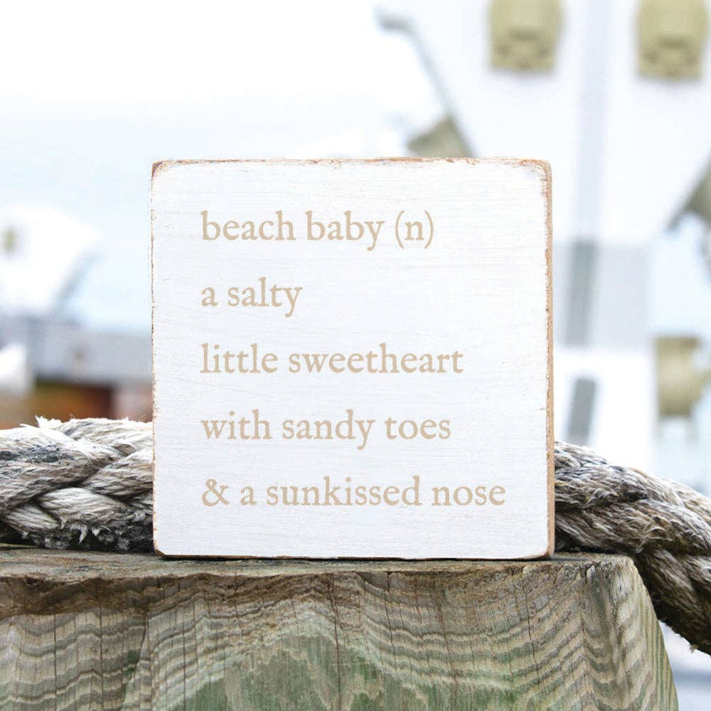 Beach Baby Definition Block Sign | Coastal Decor