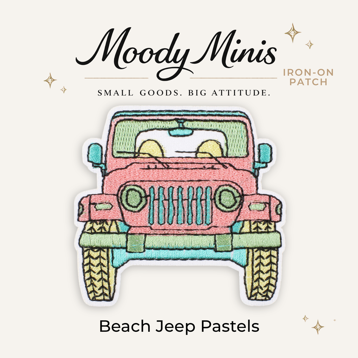 Beach Jeep Pastels Embroidered Patch
