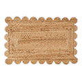 Scalloped Jute Door Mat - White