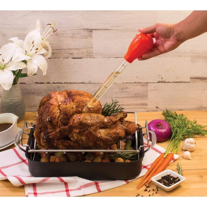 HIC Kitchen Roasting Turkey Baster With Glass Tube 2oz.