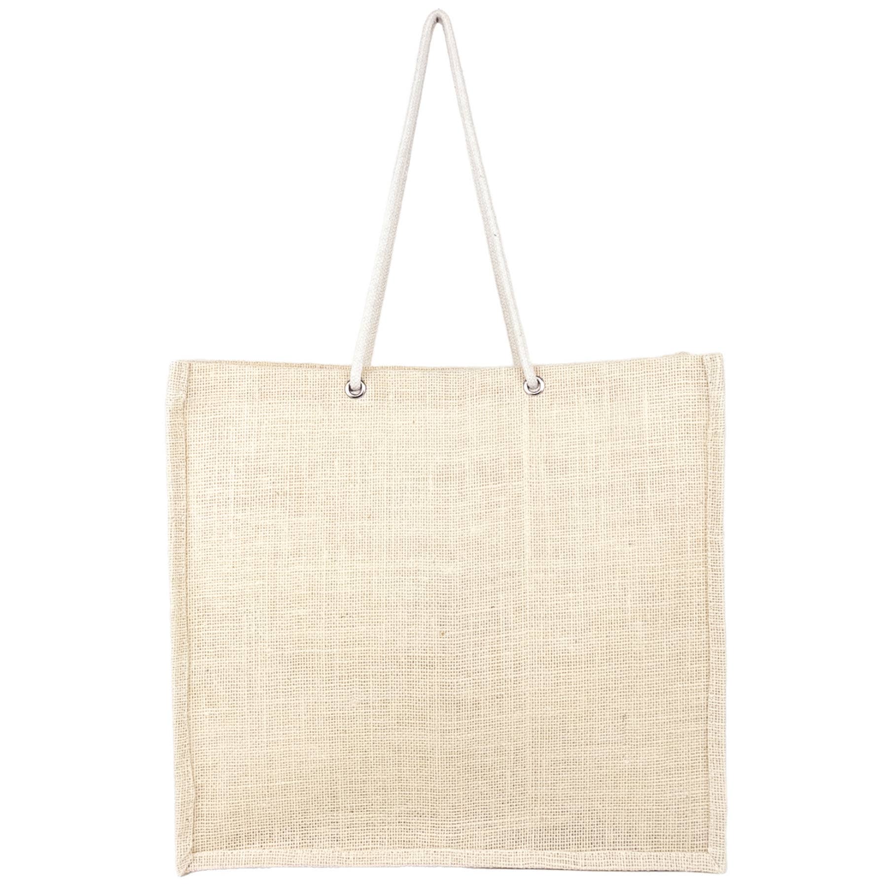 Jute Tote Bag | Reusable Gusseted Gift Market Grocery