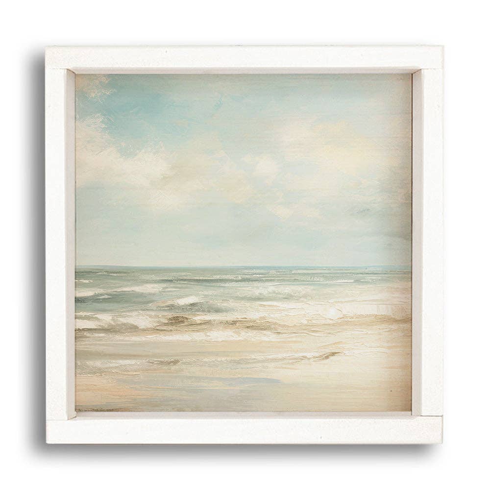 Sea Beach Landscape Wall Art 12" x 12" | Coastal Decor