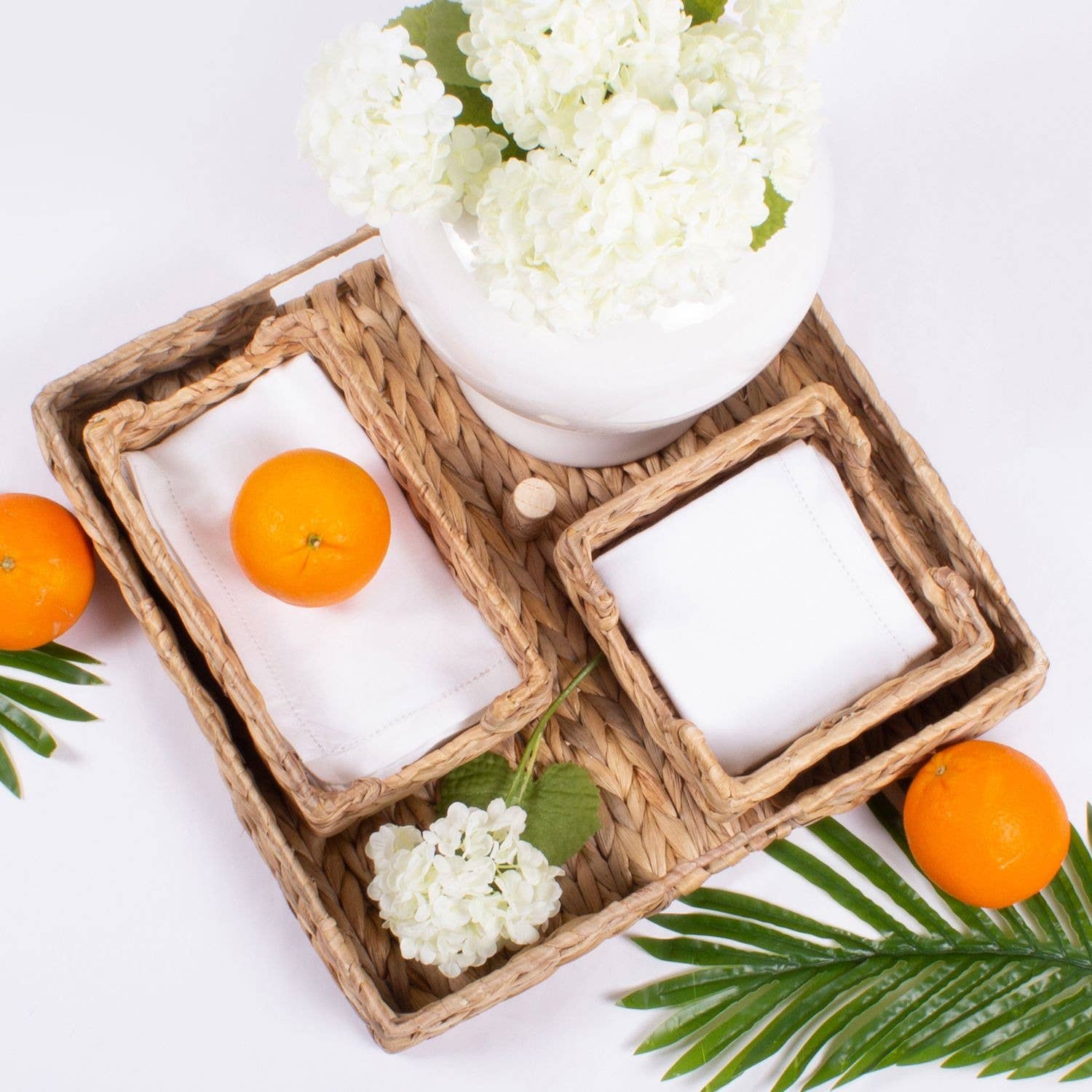 Natural Woven Water Hyacinth Beverage Napkin Tray