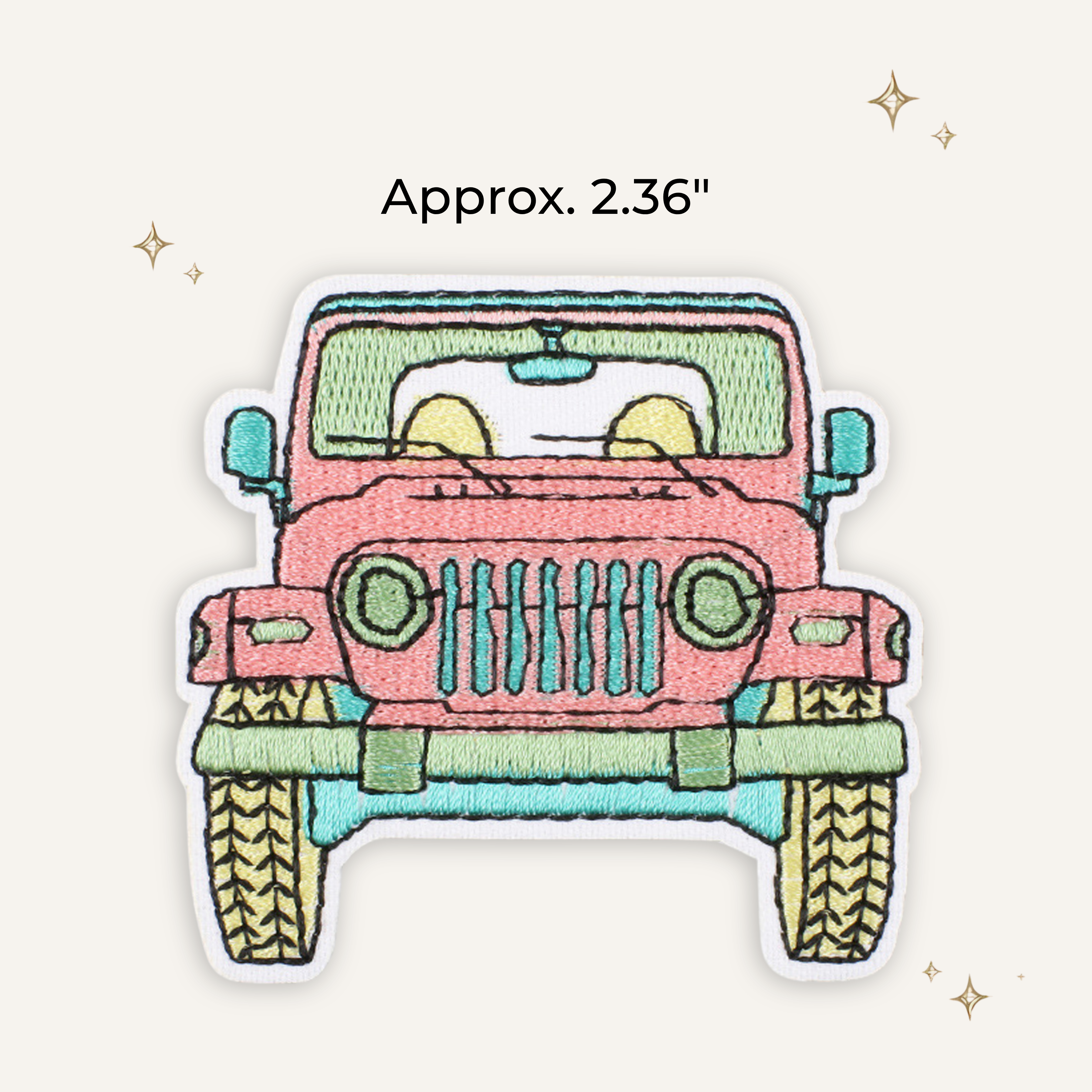 Beach Jeep Pastels Embroidered Patch
