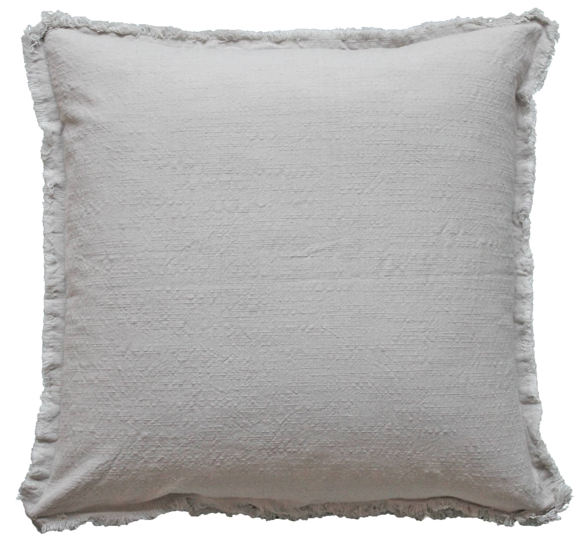 Customizable Embroidered Fringe Pillow Covers - Ivory