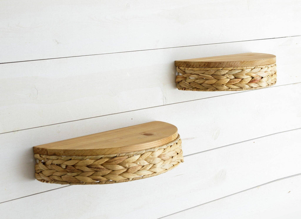 Shelves - Half Round Water Hyacinth (Set Of 02)