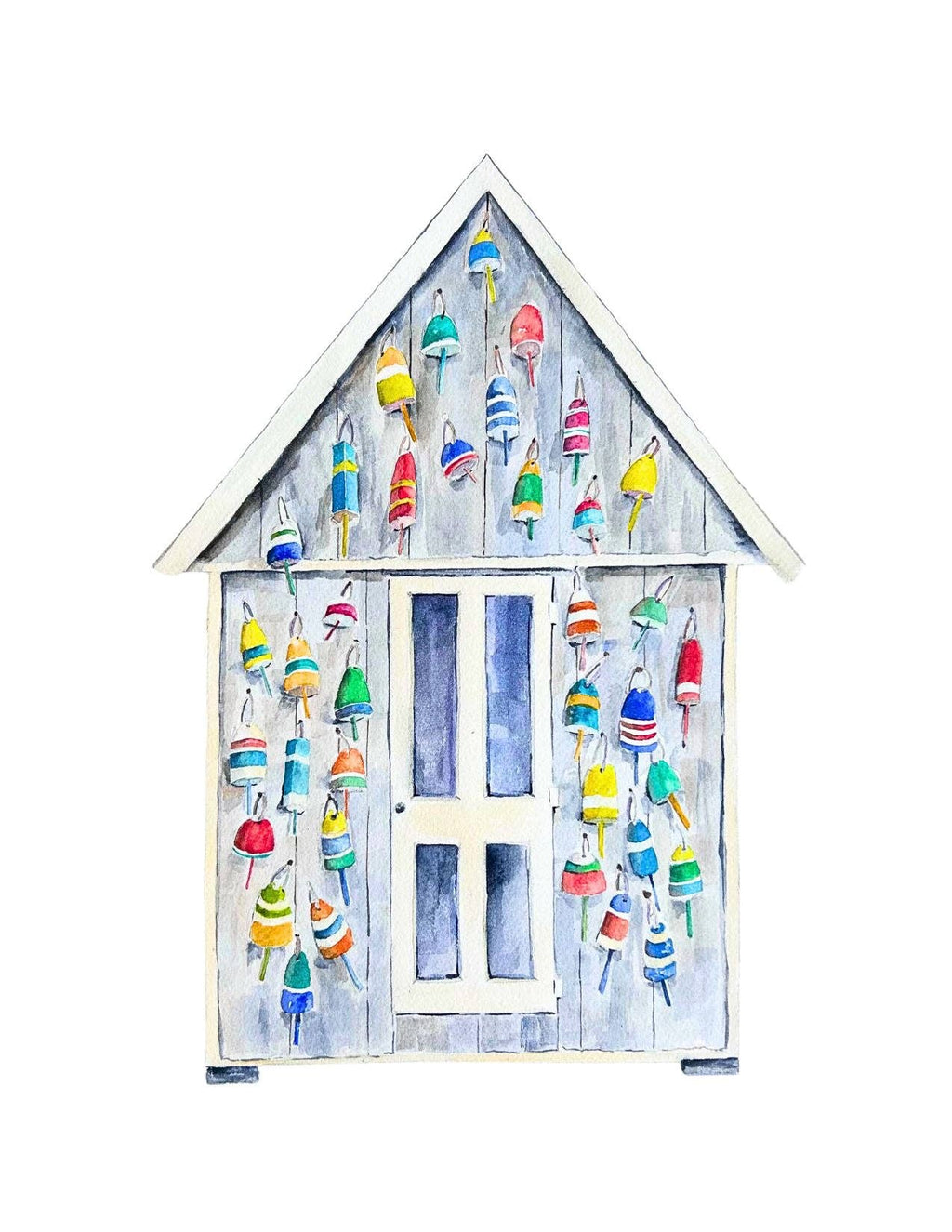 Cedar Shed with Buoys Note Card
