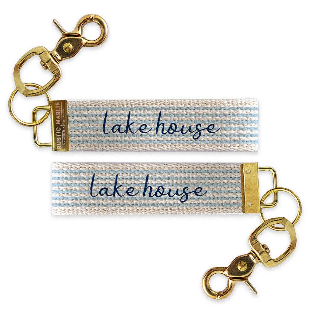 Light Blue Stripe Personalized Keychain | Custom Keychain