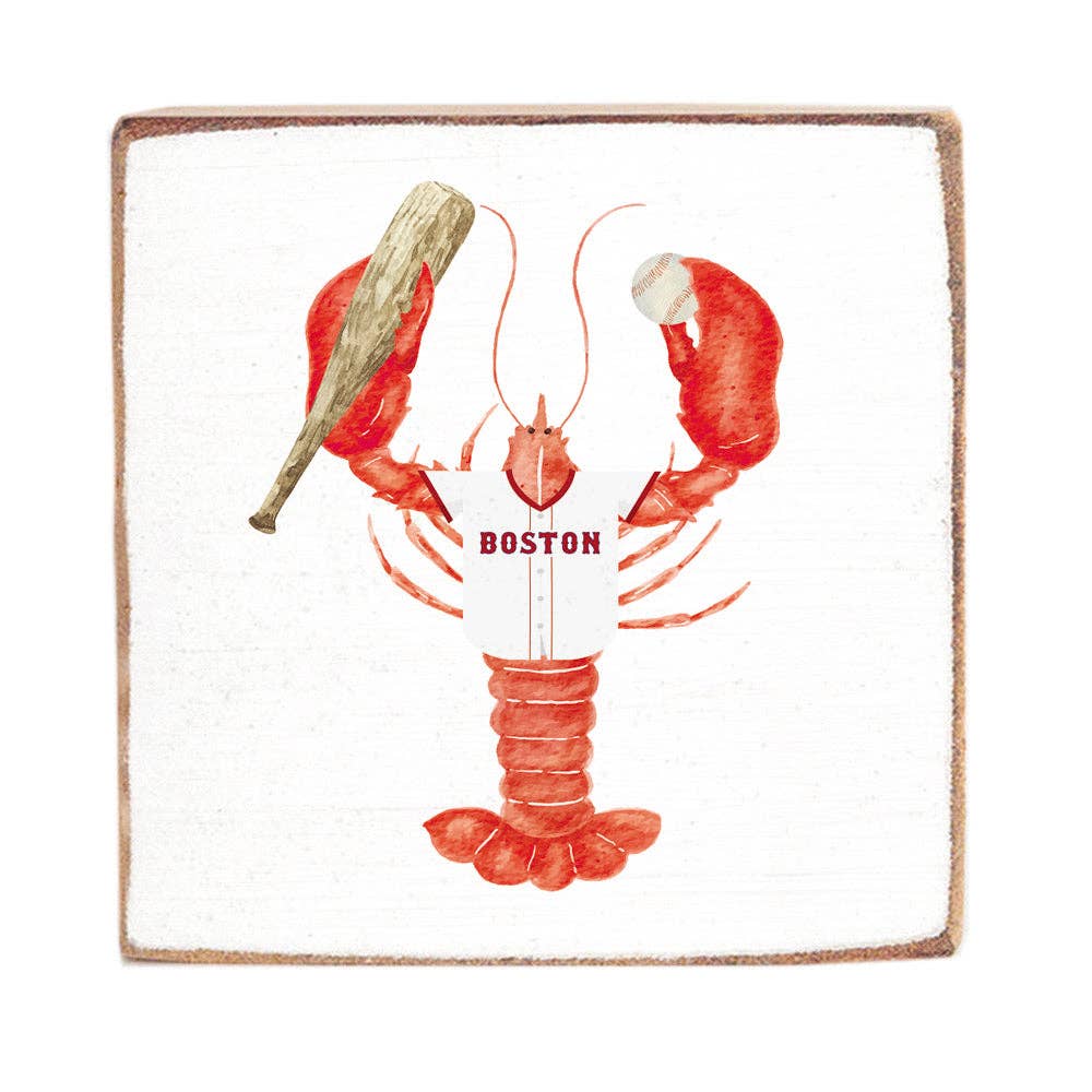 Boston Baseball Lobster Block Sign