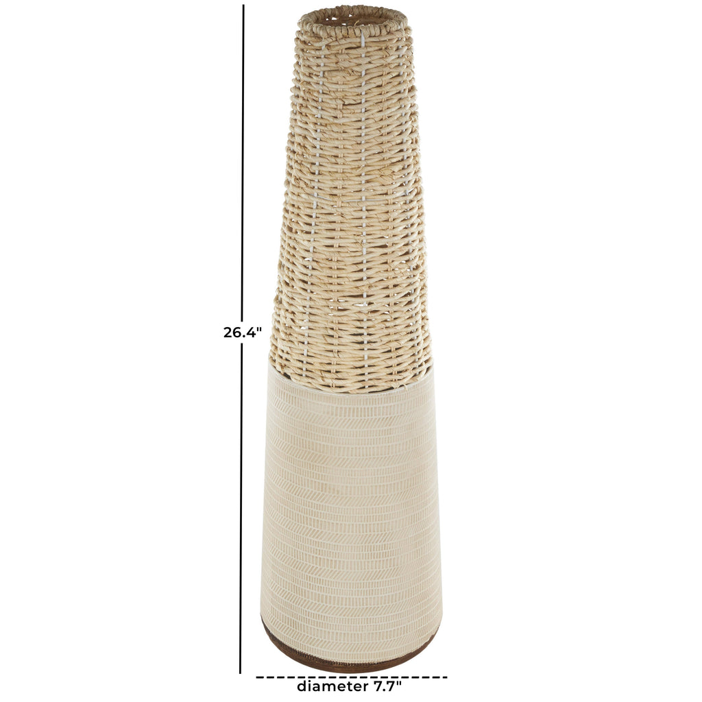 Bohemian Light Brown Rattan Vase