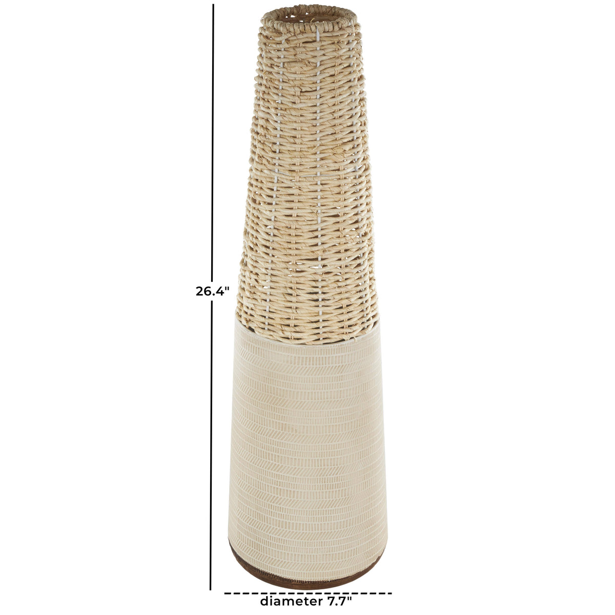 Bohemian Light Brown Rattan Vase