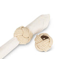 Jute Braided Napkin Ring-White-2.5"D