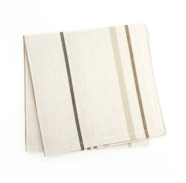 Neutral Striped Cloth Napkin - Set of 4