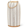 Tall Lantern with Jute Handle-Ivory