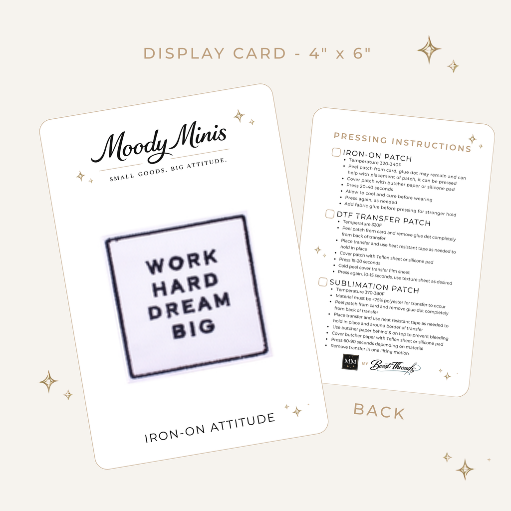 Work Hard Dream Big Embroidered Patch - RTS