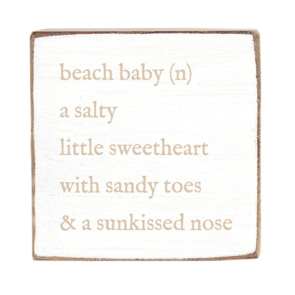 Beach Baby Definition Block Sign | Coastal Decor