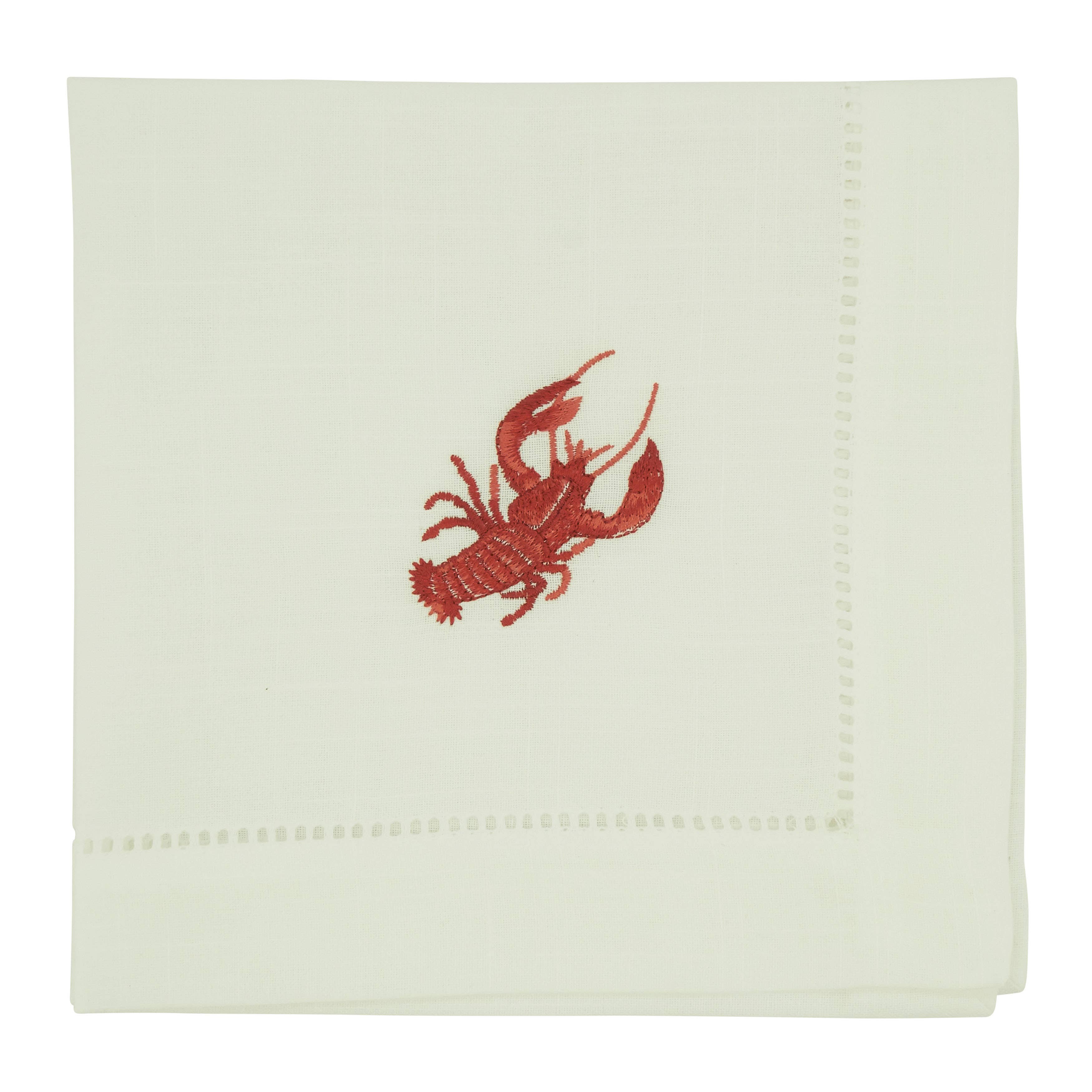 Embroidered Lobster Napkin