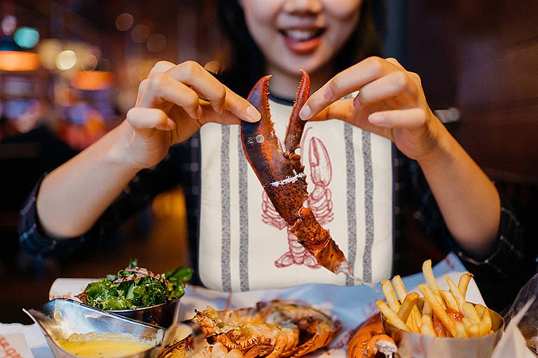 Striped Lobster Bib-16-20"L
