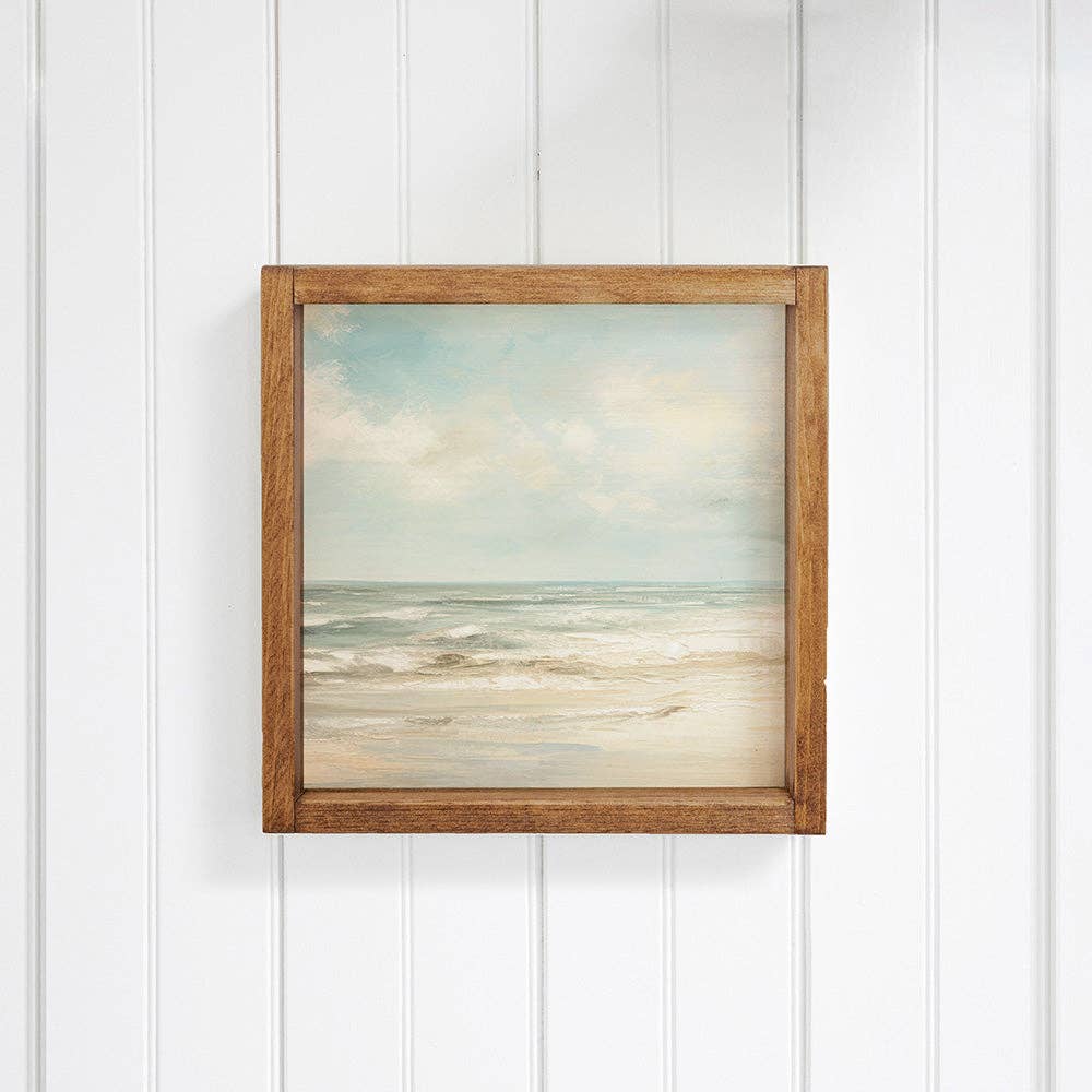 Sea Beach Landscape Wall Art 12" x 12" | Coastal Decor