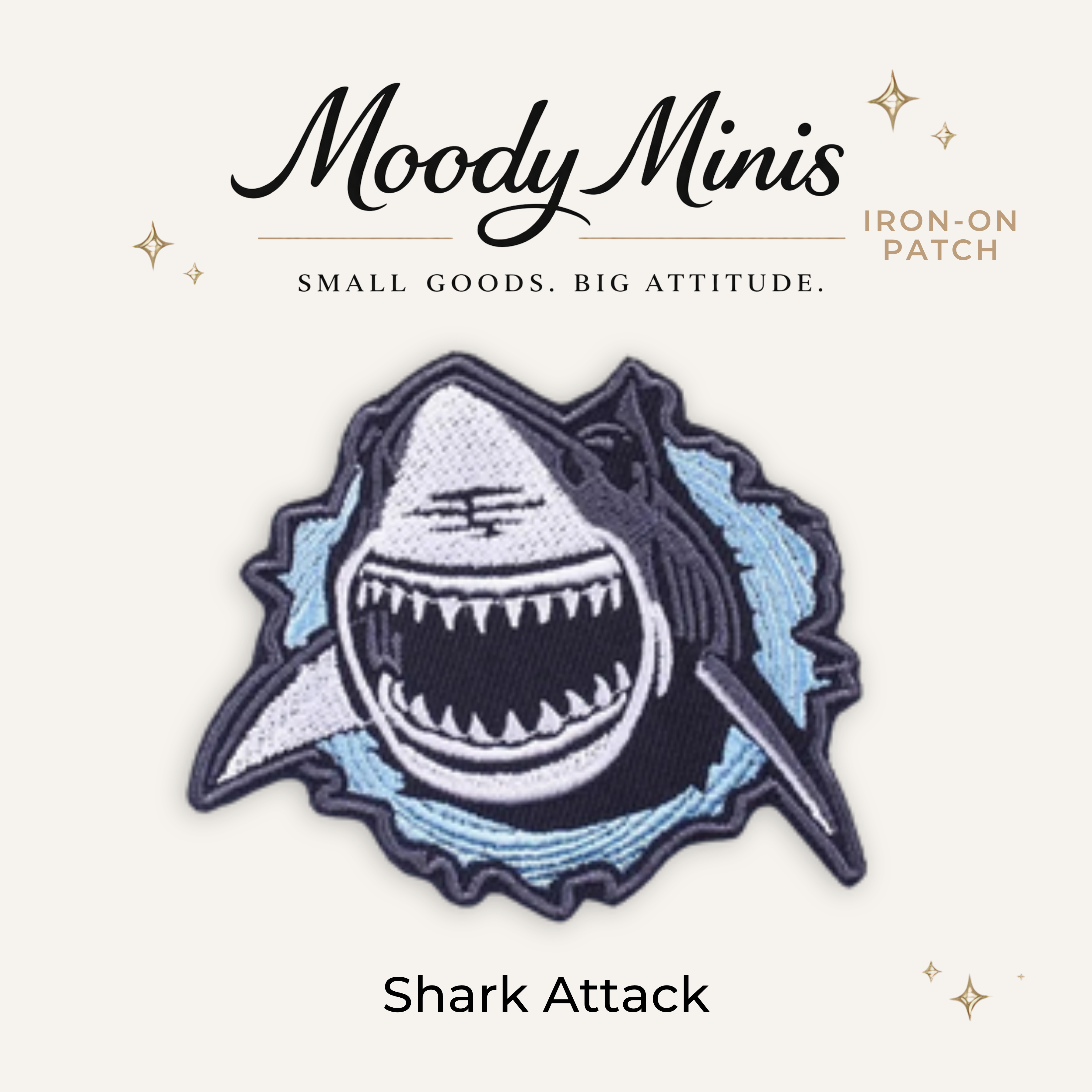 Shark Attack Embroidered Patch- RTS