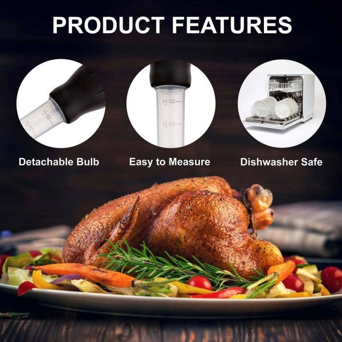 HIC Kitchen Roasting Heat Resistant Turkey Baster And Meat Marinade