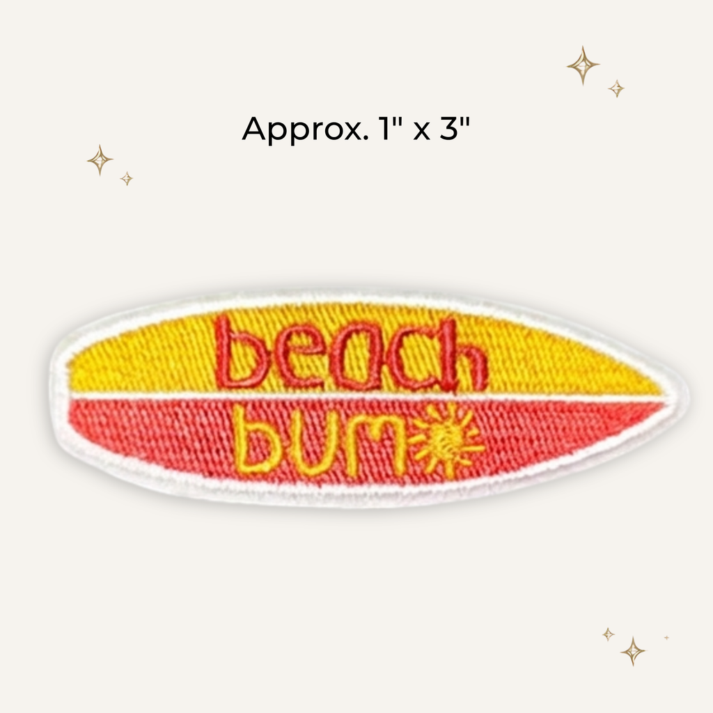 Beach Bum Surf Board Embroidered Patch