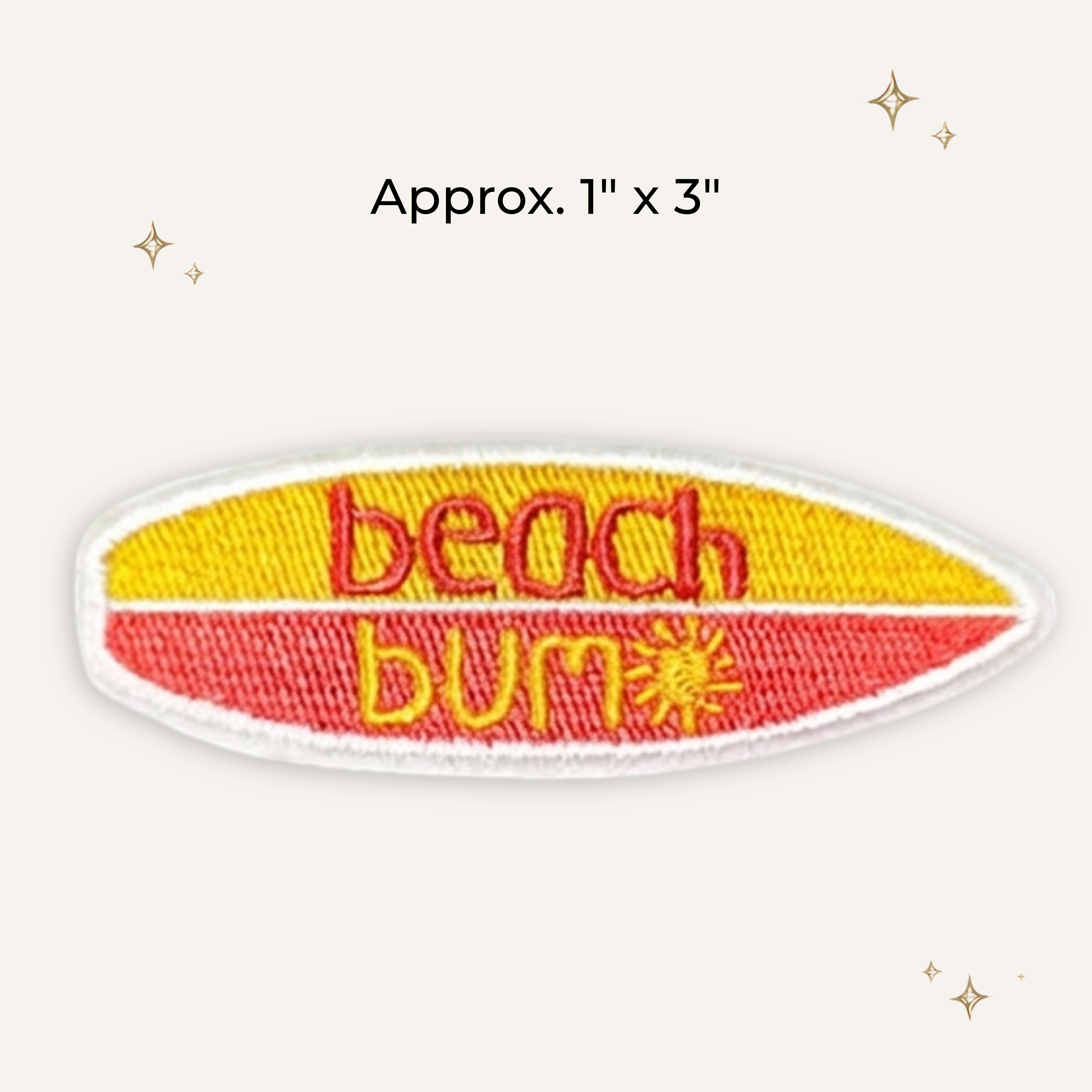 Beach Bum Surf Board Embroidered Patch
