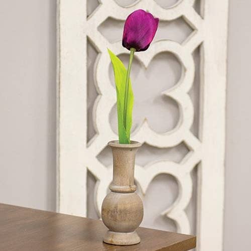 Wooden Tapered Vase, 6.5"