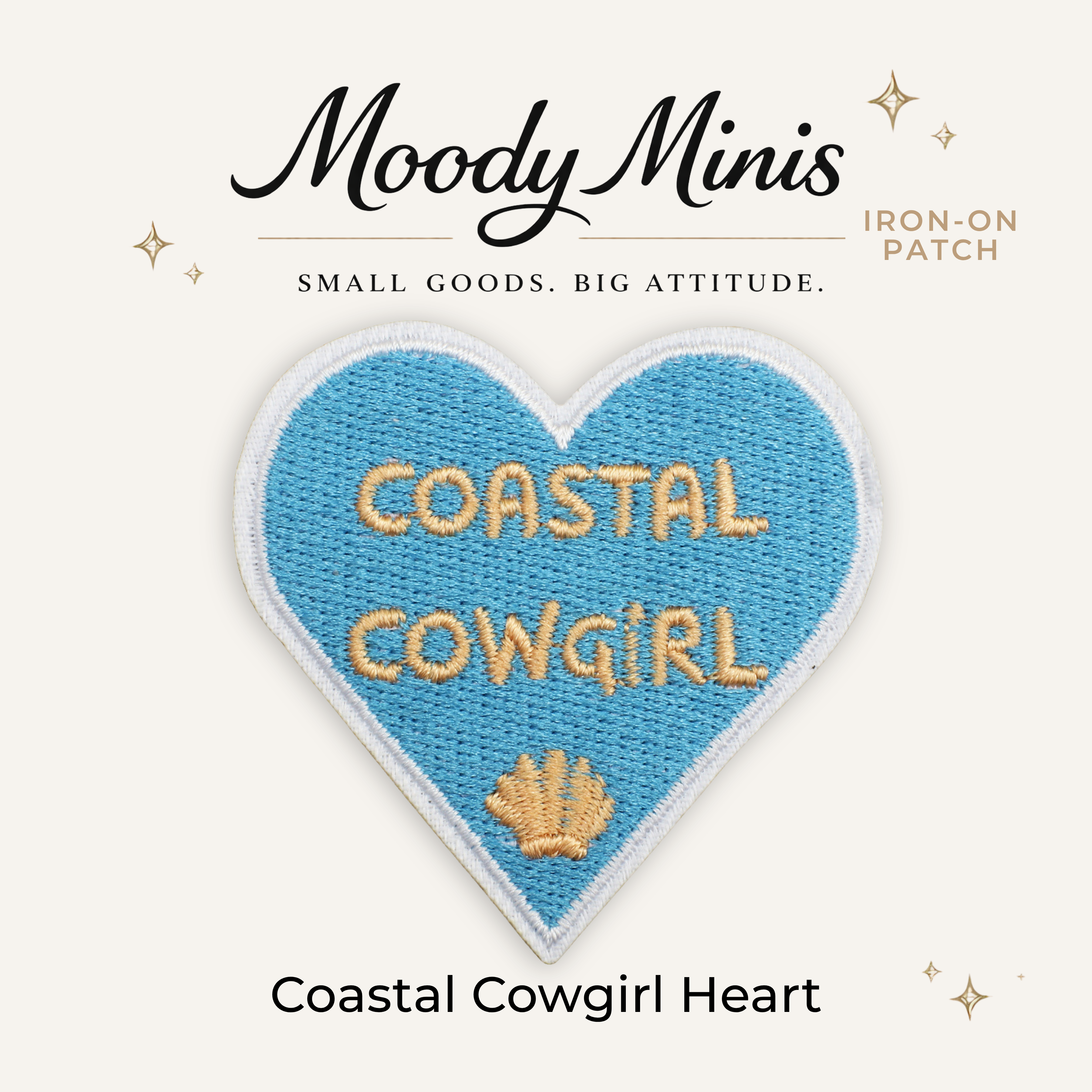 Coastal Cowgirl Heart Embroidered Patch
