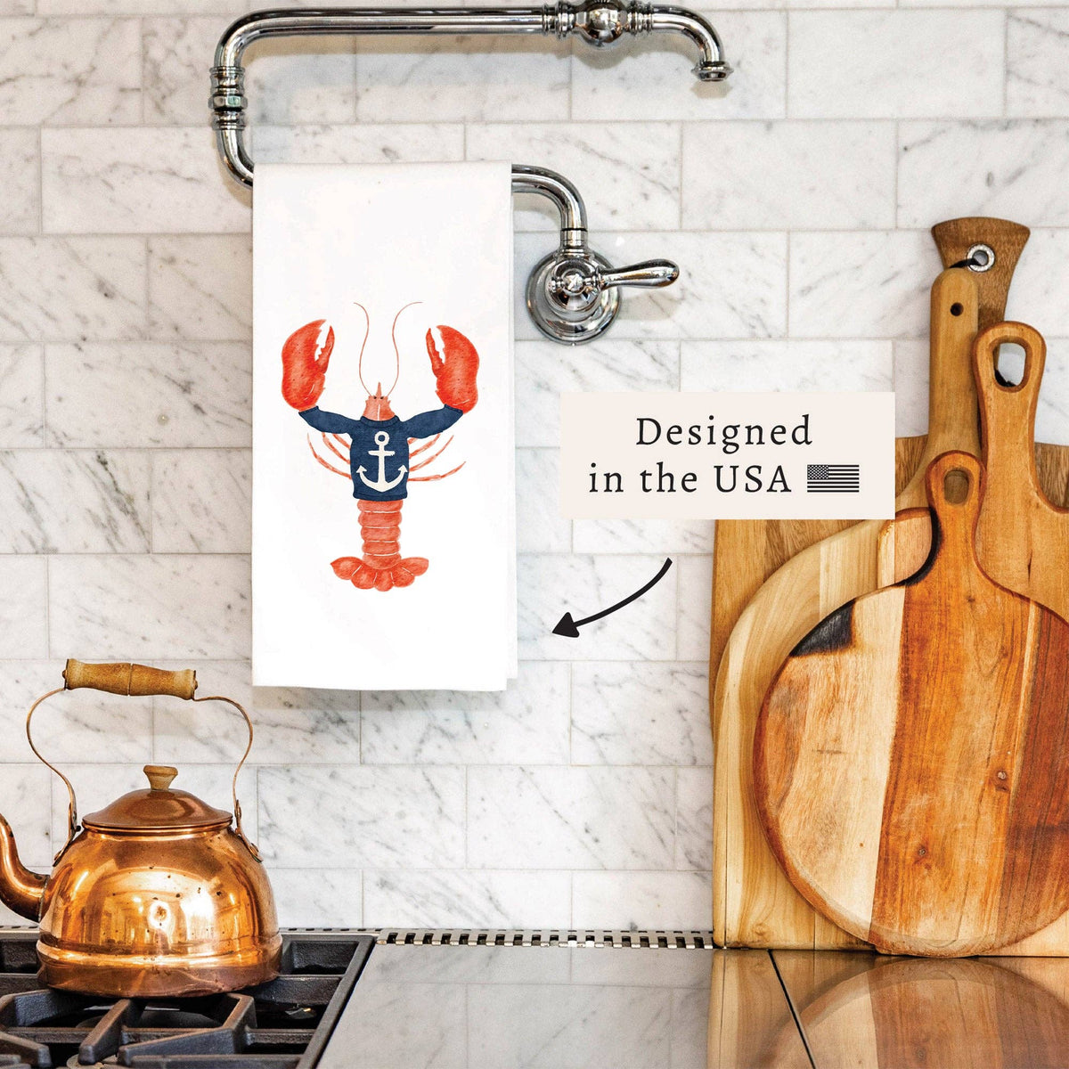 Nautical Lobster Tea Towel