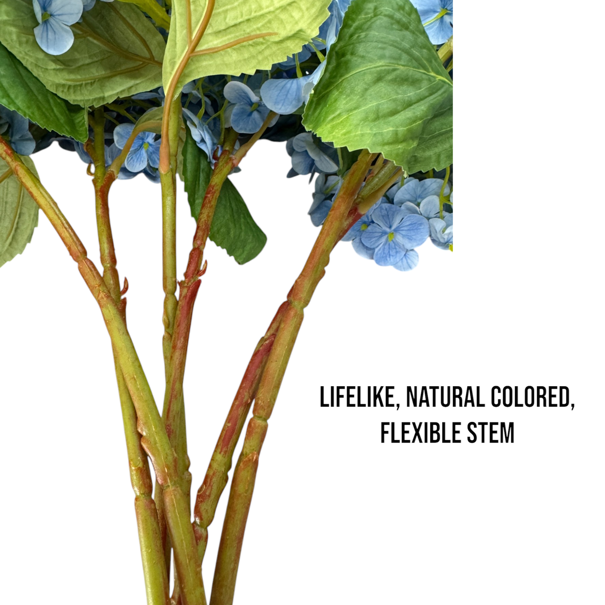 18" Realistic Real Touch Artificial Hydrangea Stem
