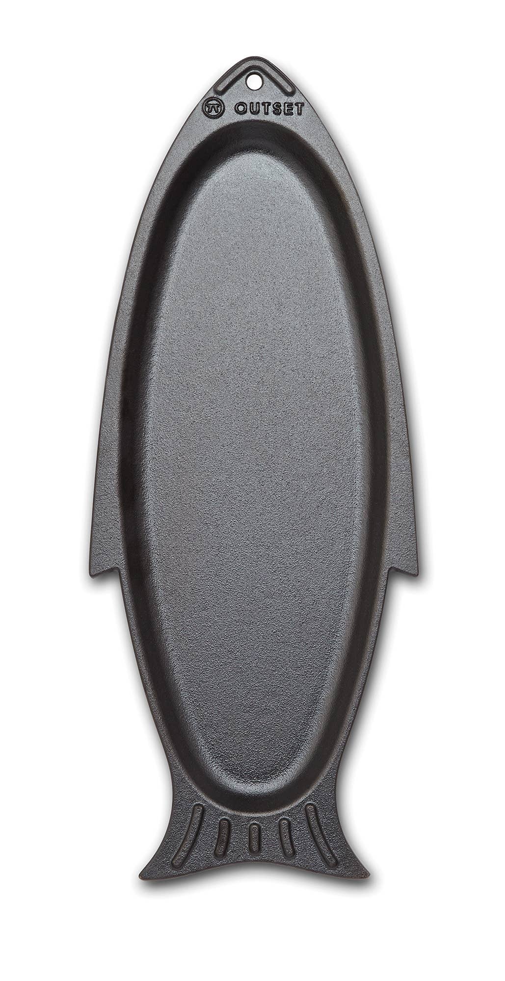 Outset Cast Iron Fish Grill and Serving Pan, 19" x 7" x 1"
