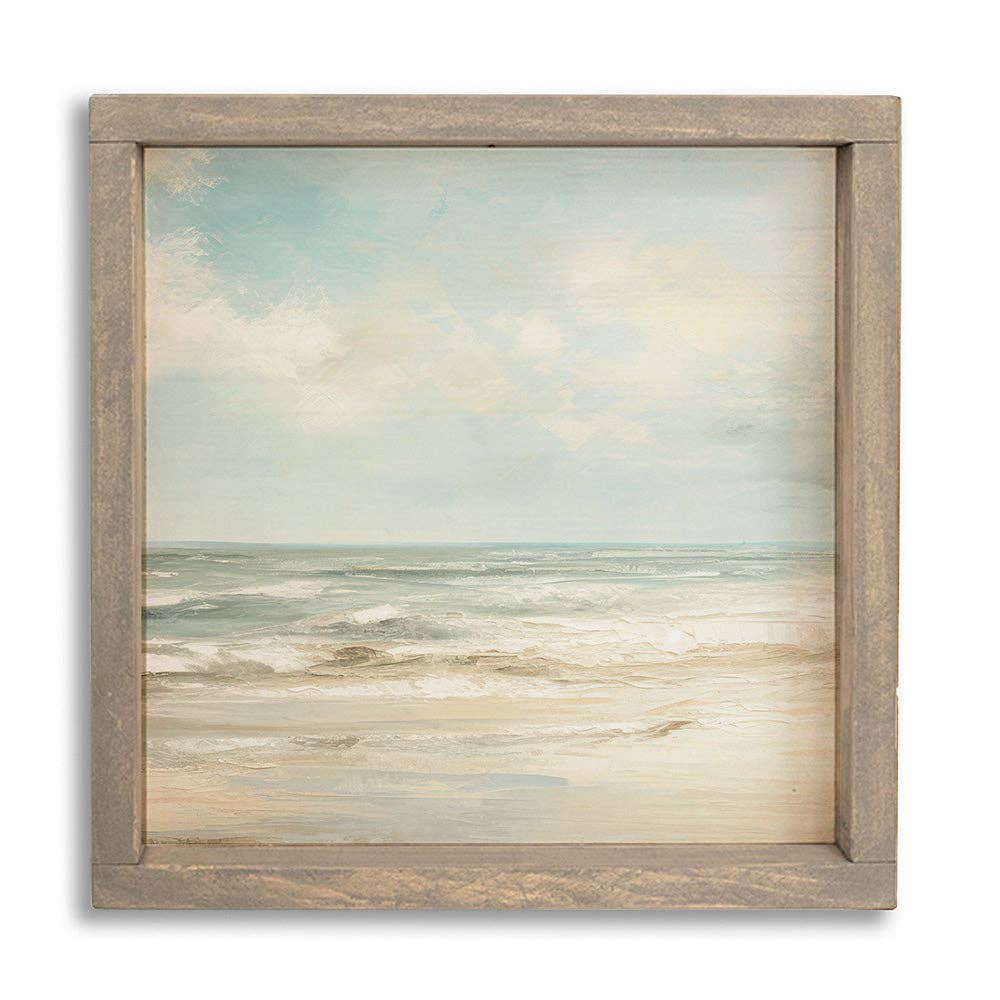 Sea Beach Landscape Wall Art 12" x 12" | Coastal Decor