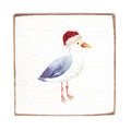 Santa Seagull Block Sign | Coastal Decor | Holiday Sign