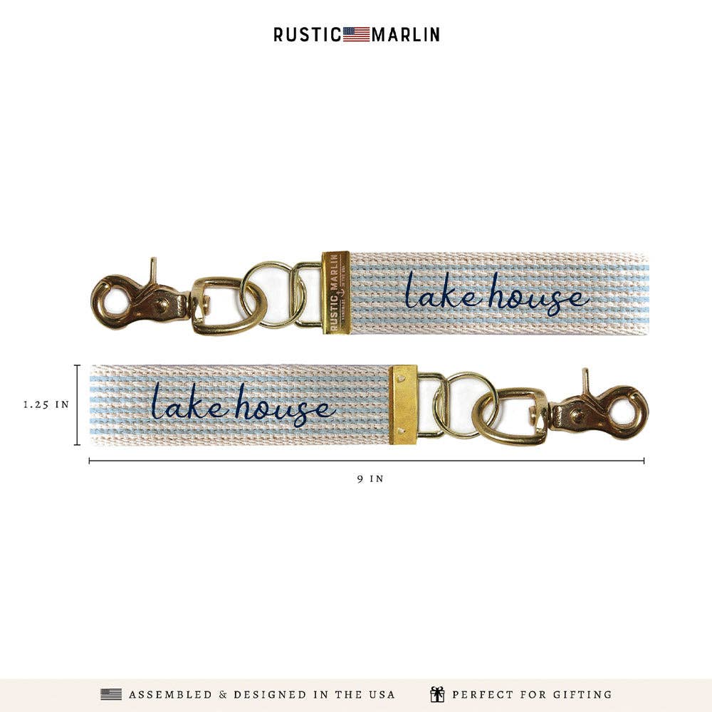 Light Blue Stripe Personalized Keychain | Custom Keychain