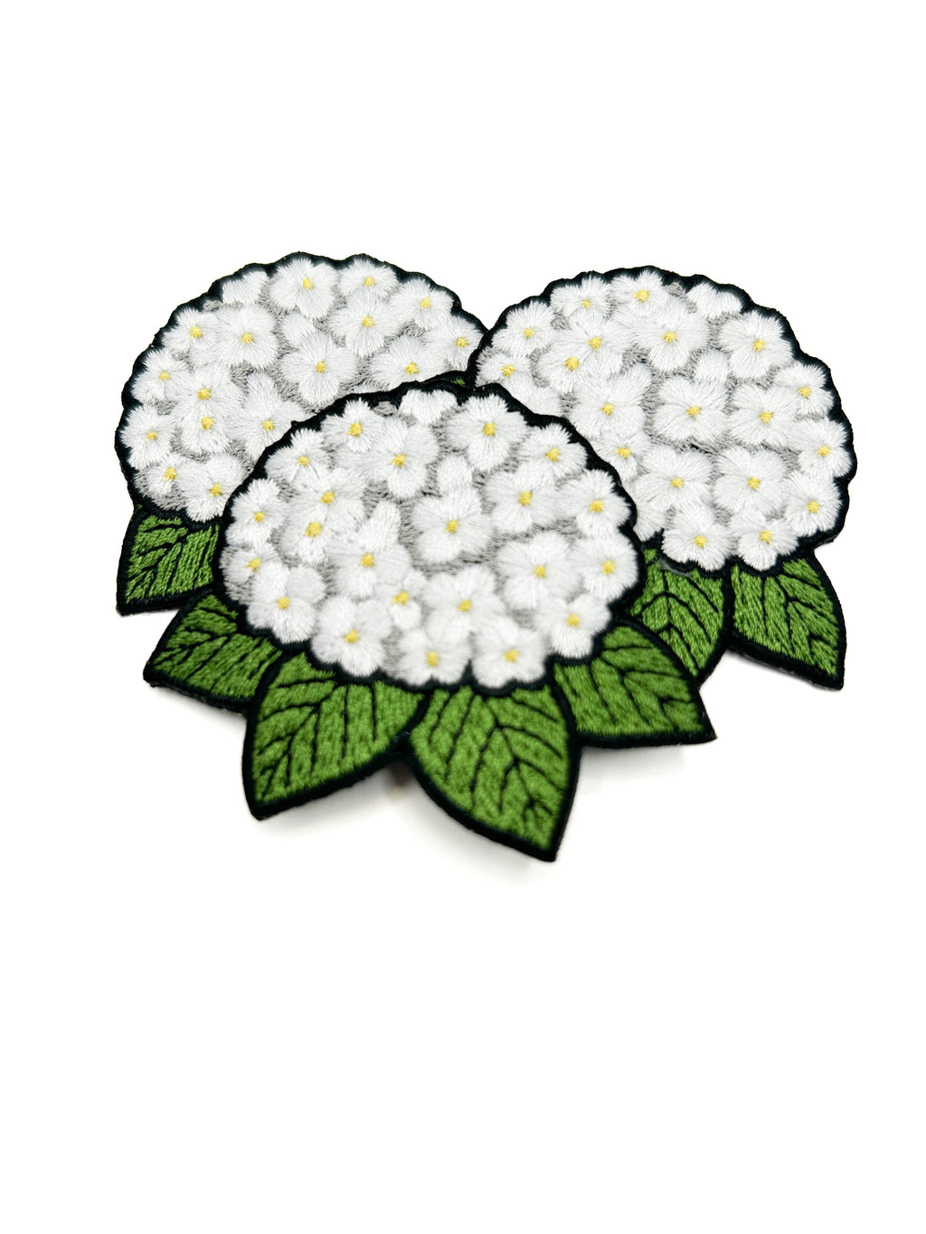 Hydrangea Embroidered Patch White Flower Patch Floral Garden