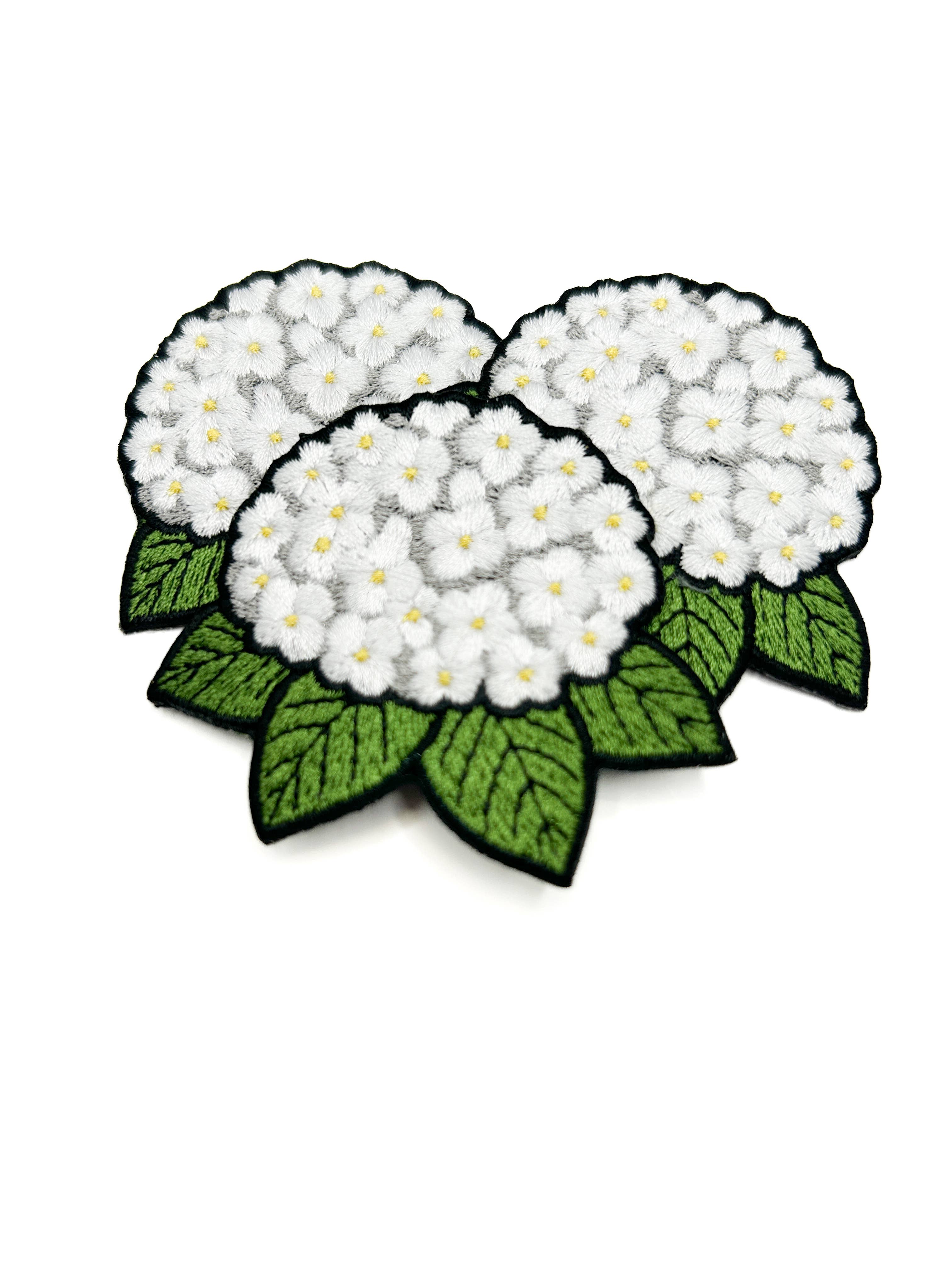 Hydrangea Embroidered Patch White Flower Patch Floral Garden