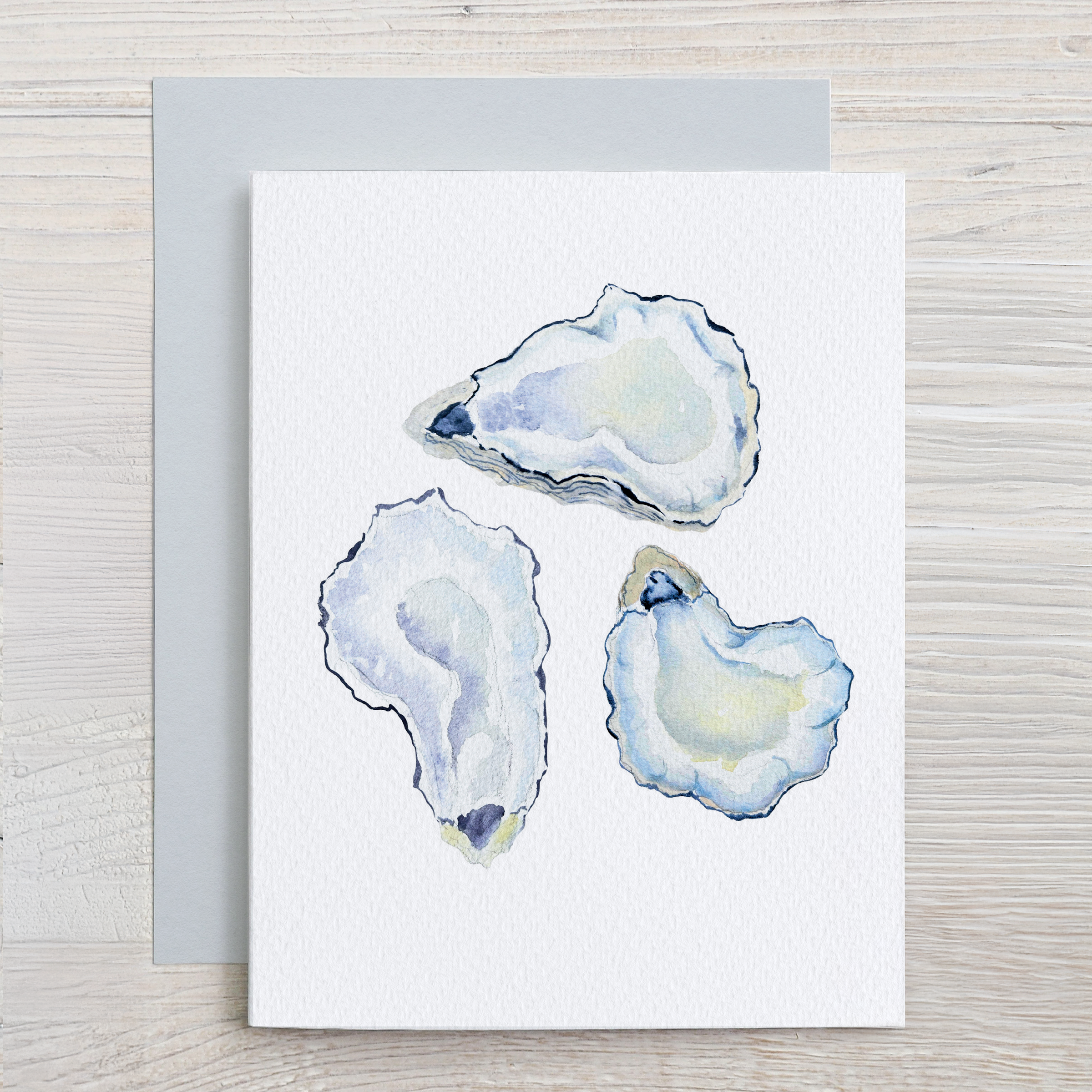 Watercolor Coastal Card Set: 6 Assorted Shell & Buoy Designs