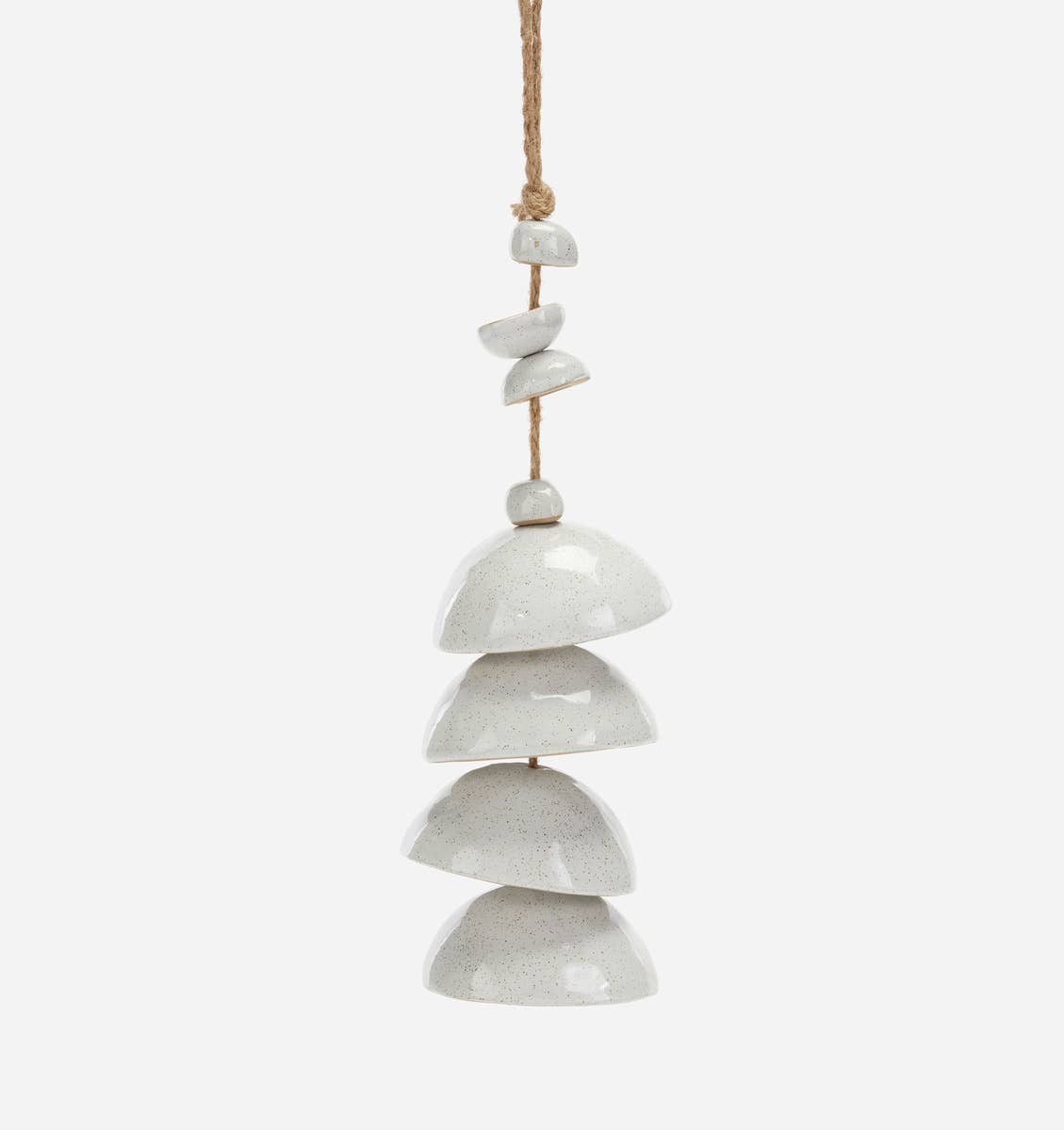 Ceramic Windbell W/Jute Rope Hanger