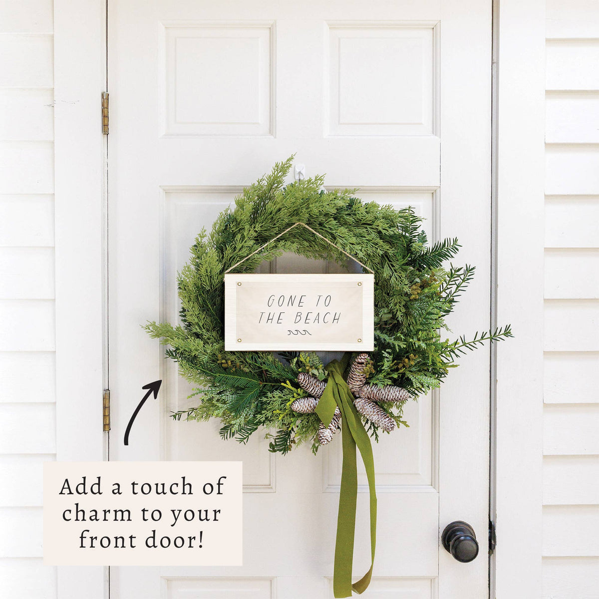 Gone To The Beach Twine Sign | Coastal Door Decor