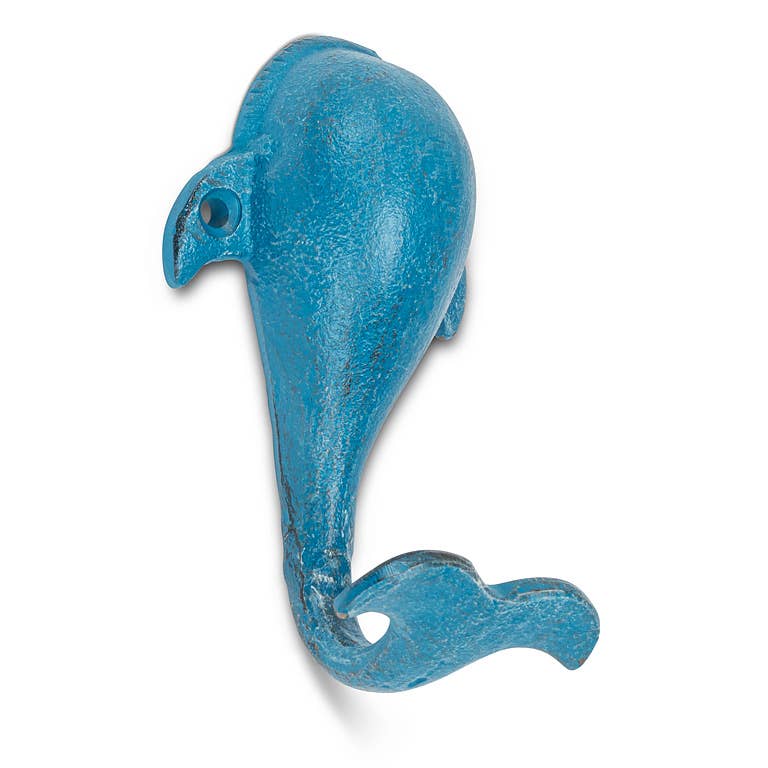 Whale Hook-Blue-4.5"H