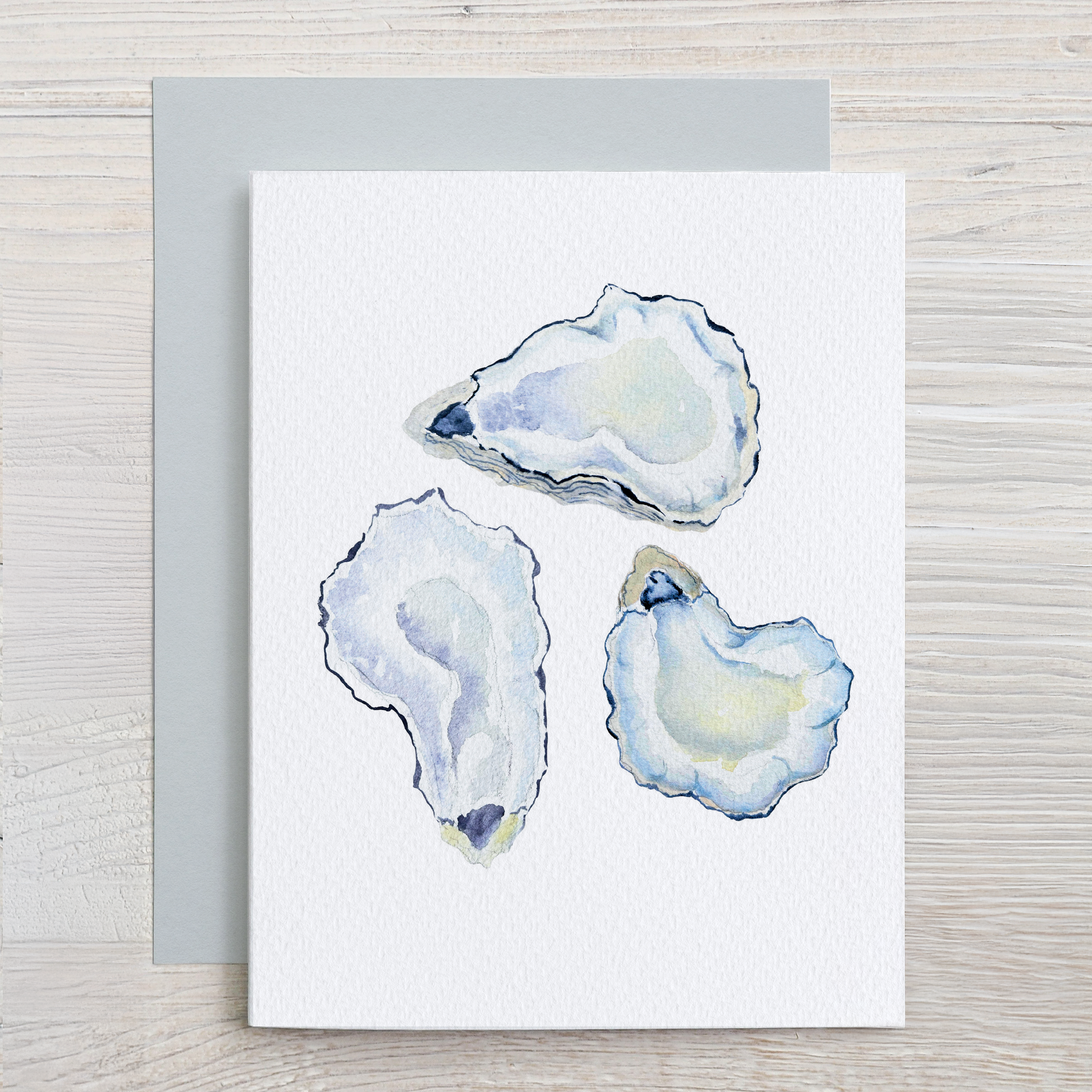 Watercolor Oyster Shell Note Card