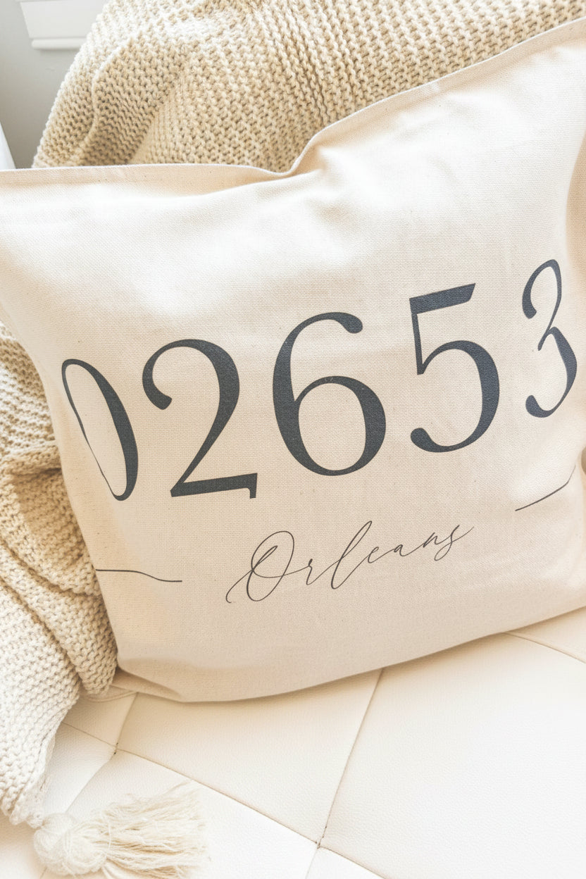 Personalized Throw Pillows - Personalized Zip Code Script |