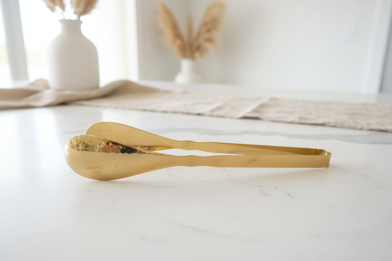 Kitchen Tongs- Large Gold