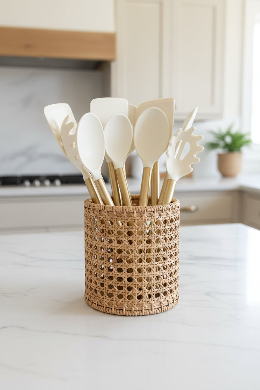 Brass and Silicone Kitchen Utensils