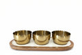 Gold and Wood Dip Platter