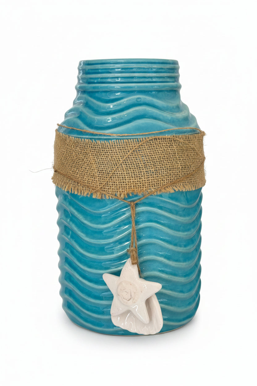 Coastal Vase w/ Seashells