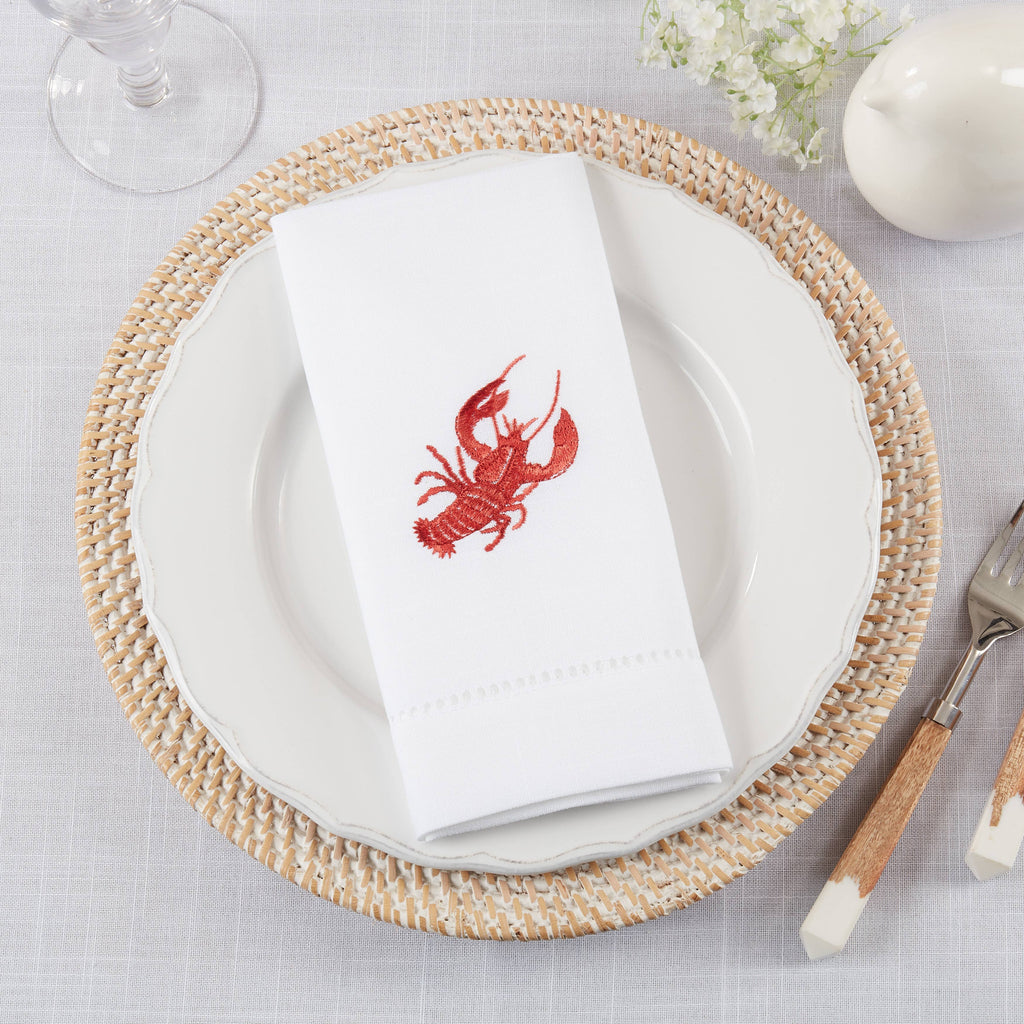 Embroidered Lobster Napkin