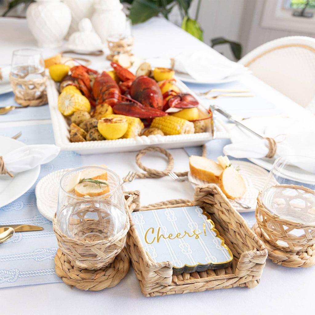 Natural Woven Water Hyacinth Beverage Napkin Tray